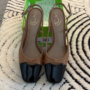 Sam Edelman Brown and Black Slingback Heels